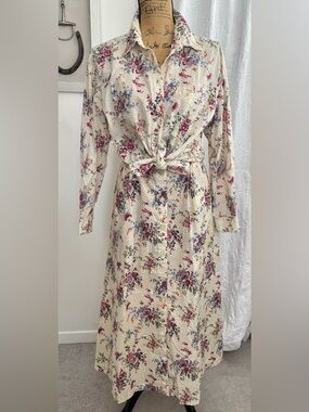 Vintage 80s Tilley Liberty of London Floral Cotton Skirt & Shirt Set Size L